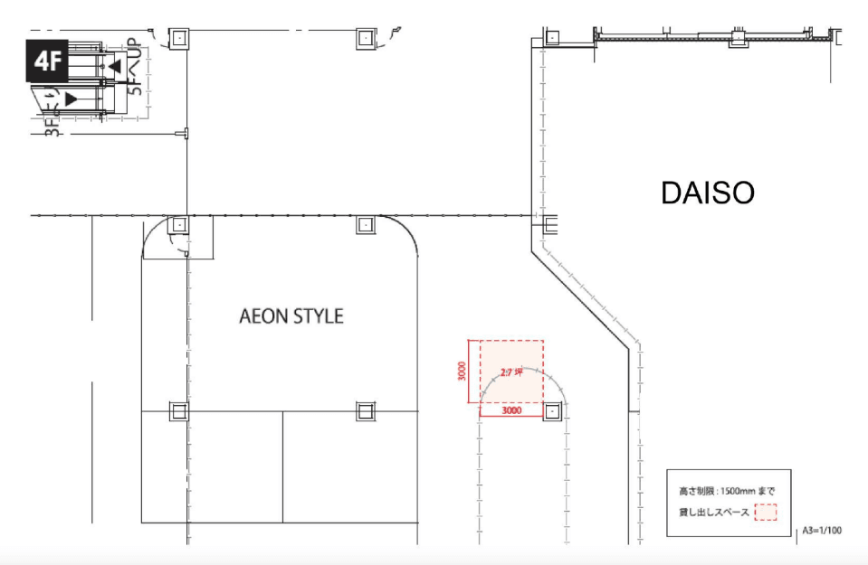 4Fギャザリング(ダイソー前)の図面・フロアマップ