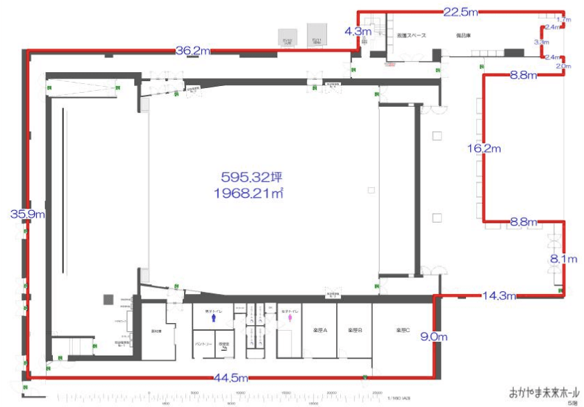 5Fおかやま未来ホールの図面・フロアマップ