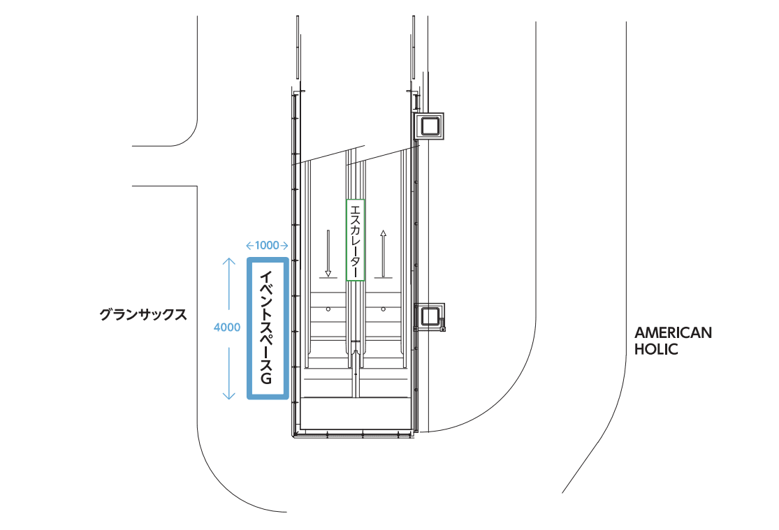 スペースG(グランサックス前)の図面・フロアマップ