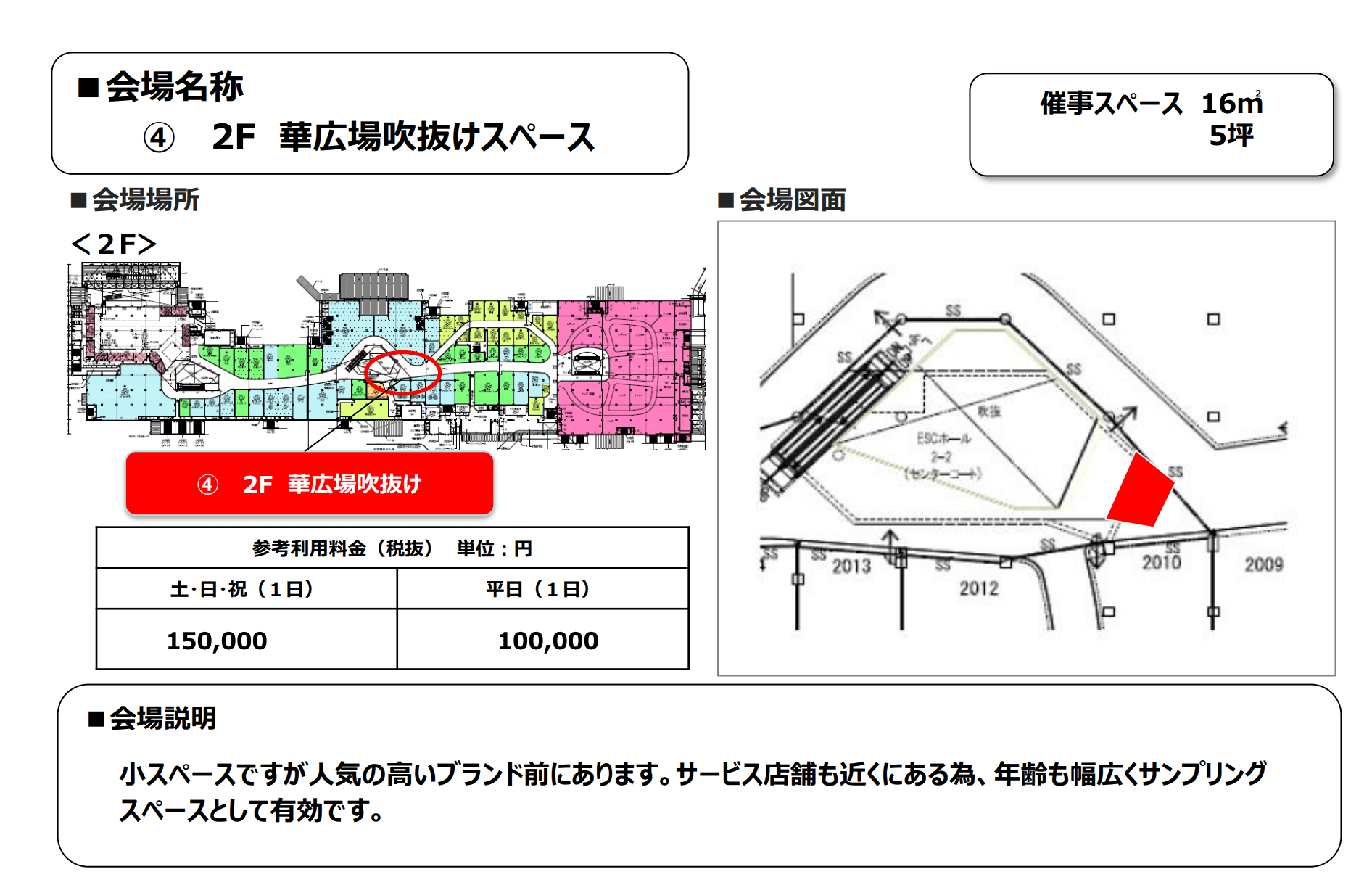 2F 華広場吹抜けの図面・フロアマップ