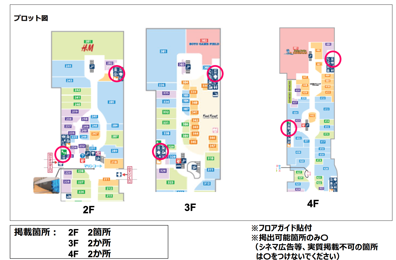 モール内広告 エレベーターの図面・フロアマップ