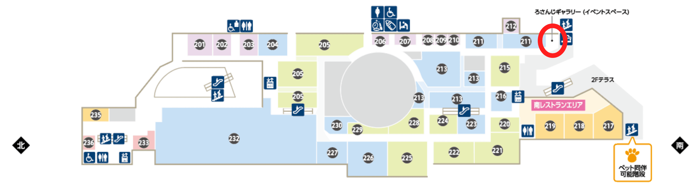 2F・ろさんじギャラリーの図面・フロアマップ