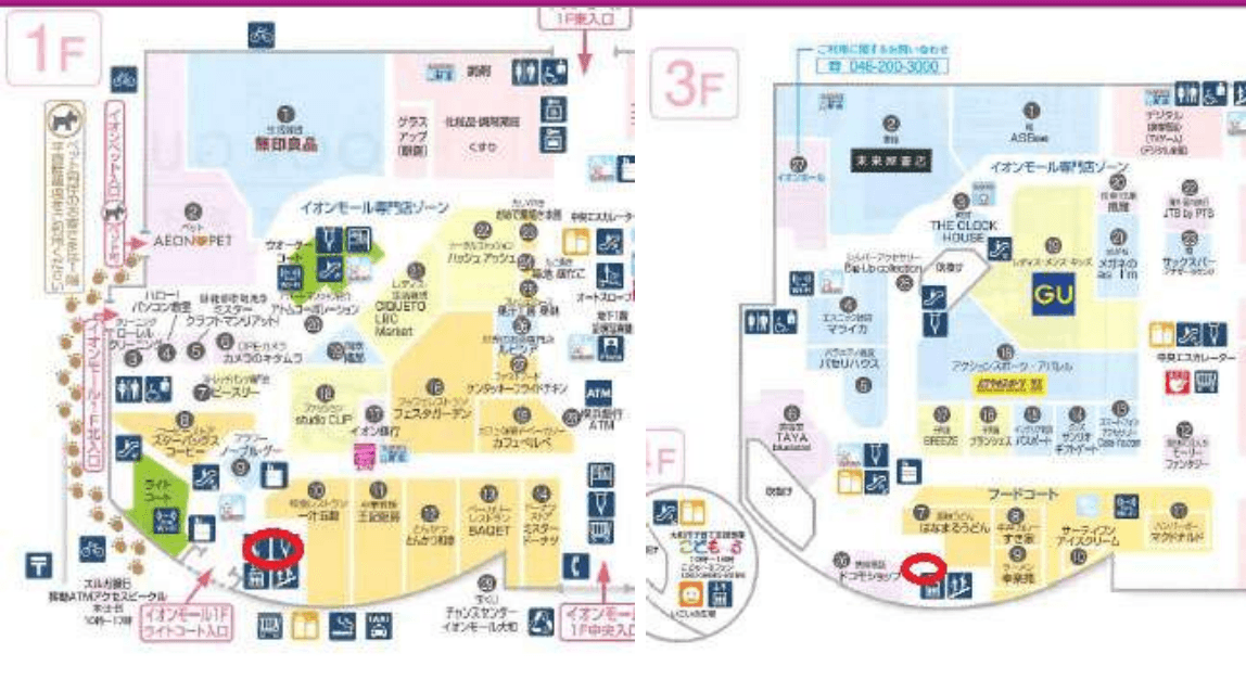 モール内広告 エレベーターの図面・フロアマップ