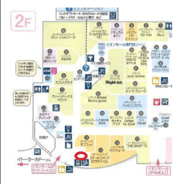 モール内広告 エレベーターの図面・フロアマップ1