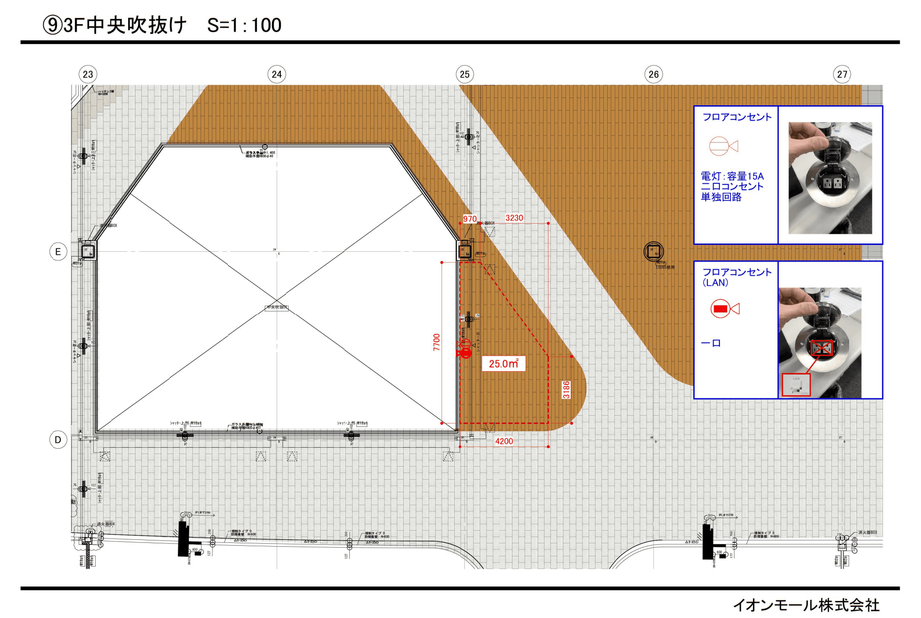 3階中央吹抜けの図面・フロアマップ