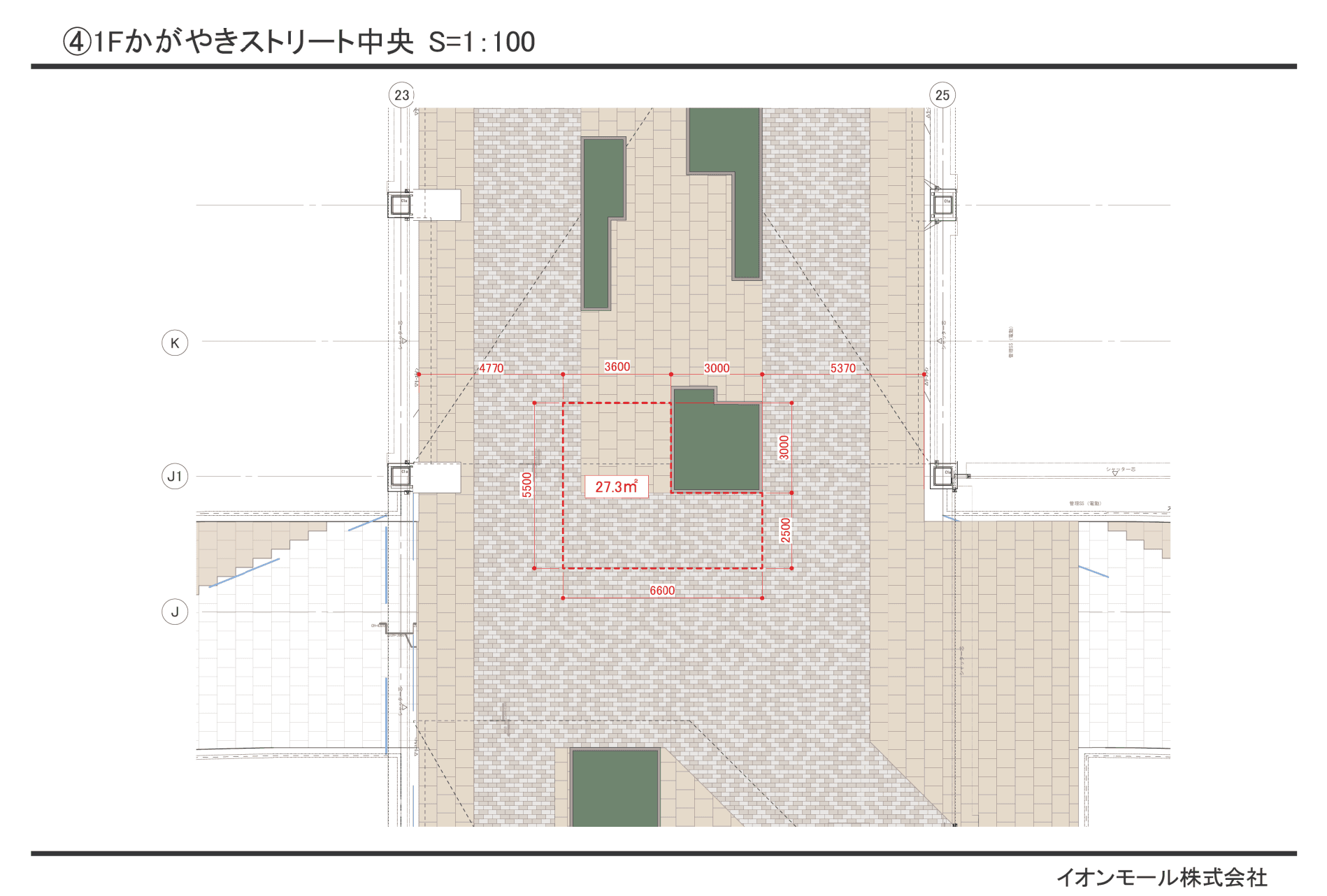 1階かがやきストリート中央の図面・フロアマップ