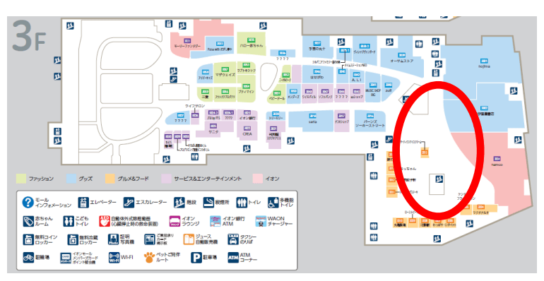 モール内広告 フードコートテーブルステッカーの図面・フロアマップ
