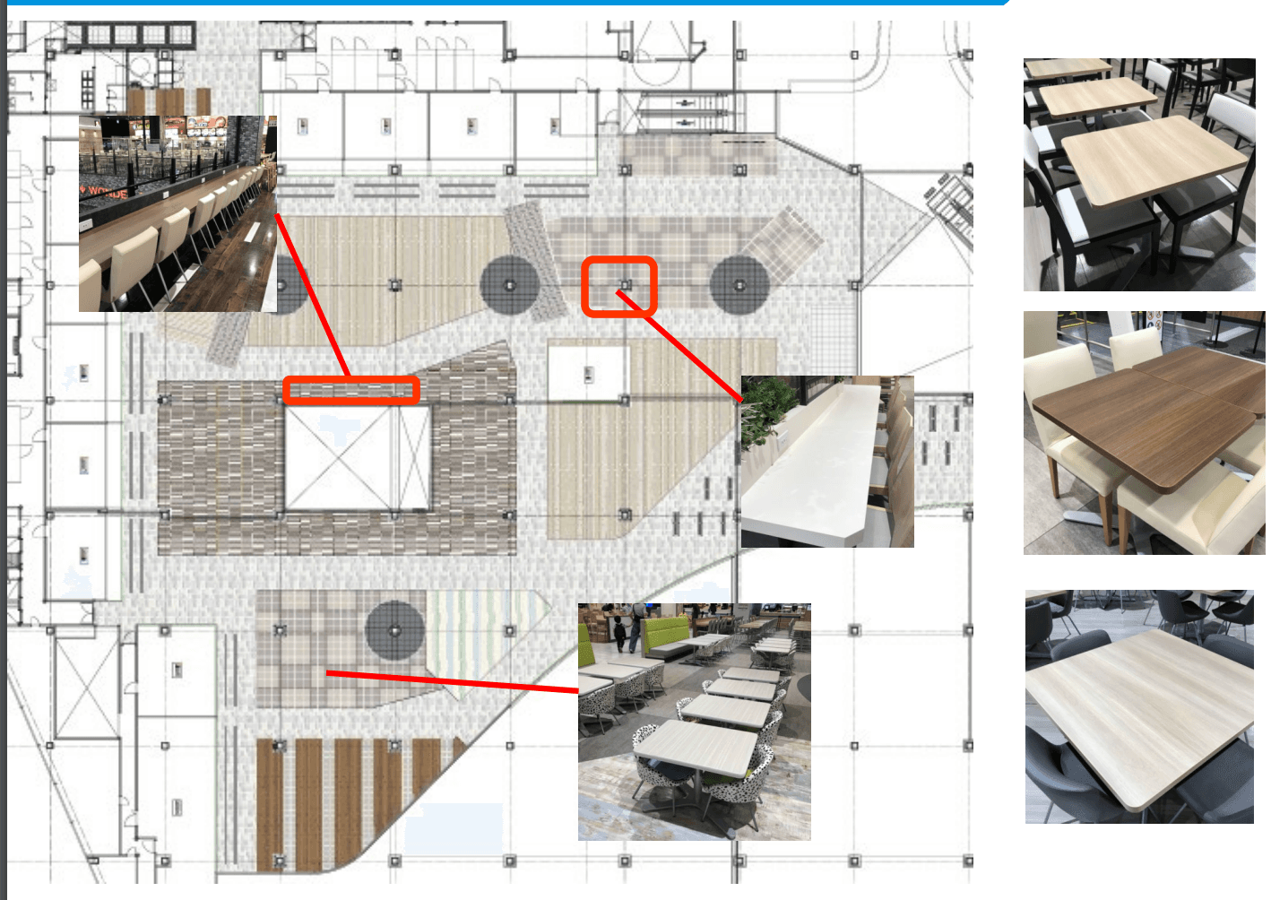 モール内広告 フードコートテーブルステッカー1