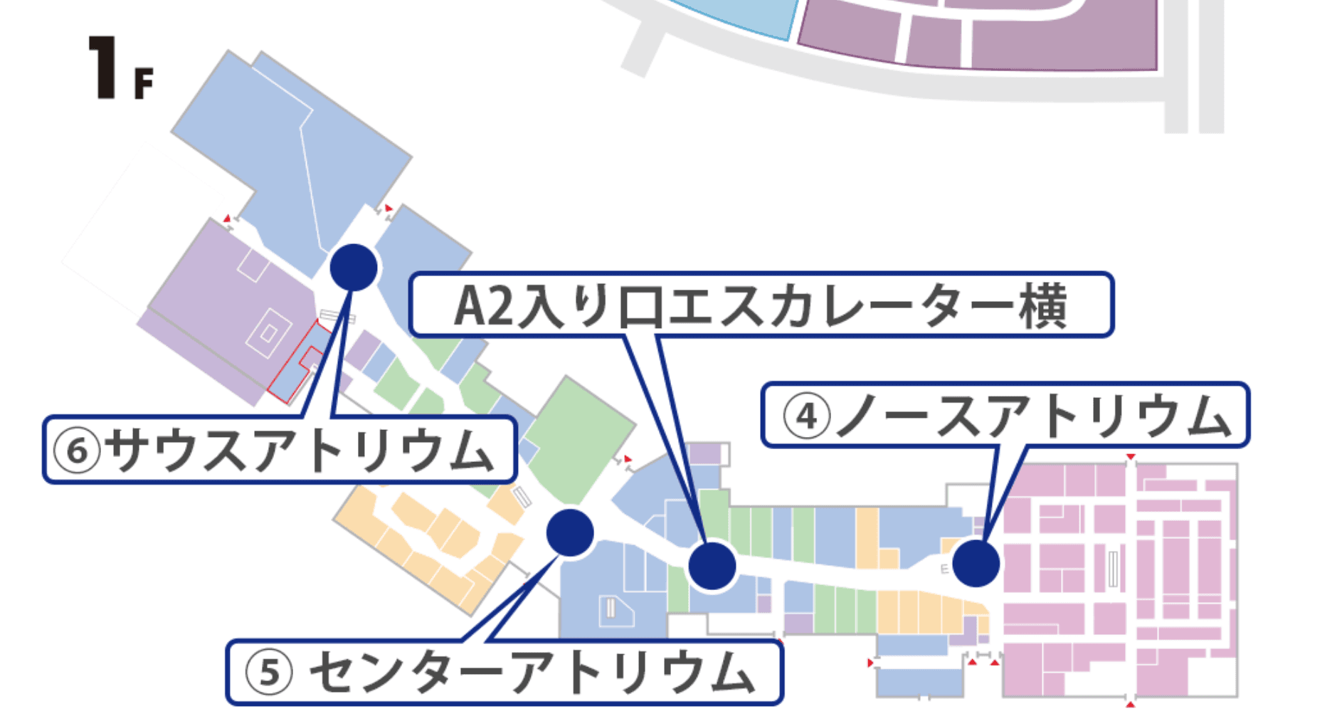 1F ノースアトリウムの図面・フロアマップ1