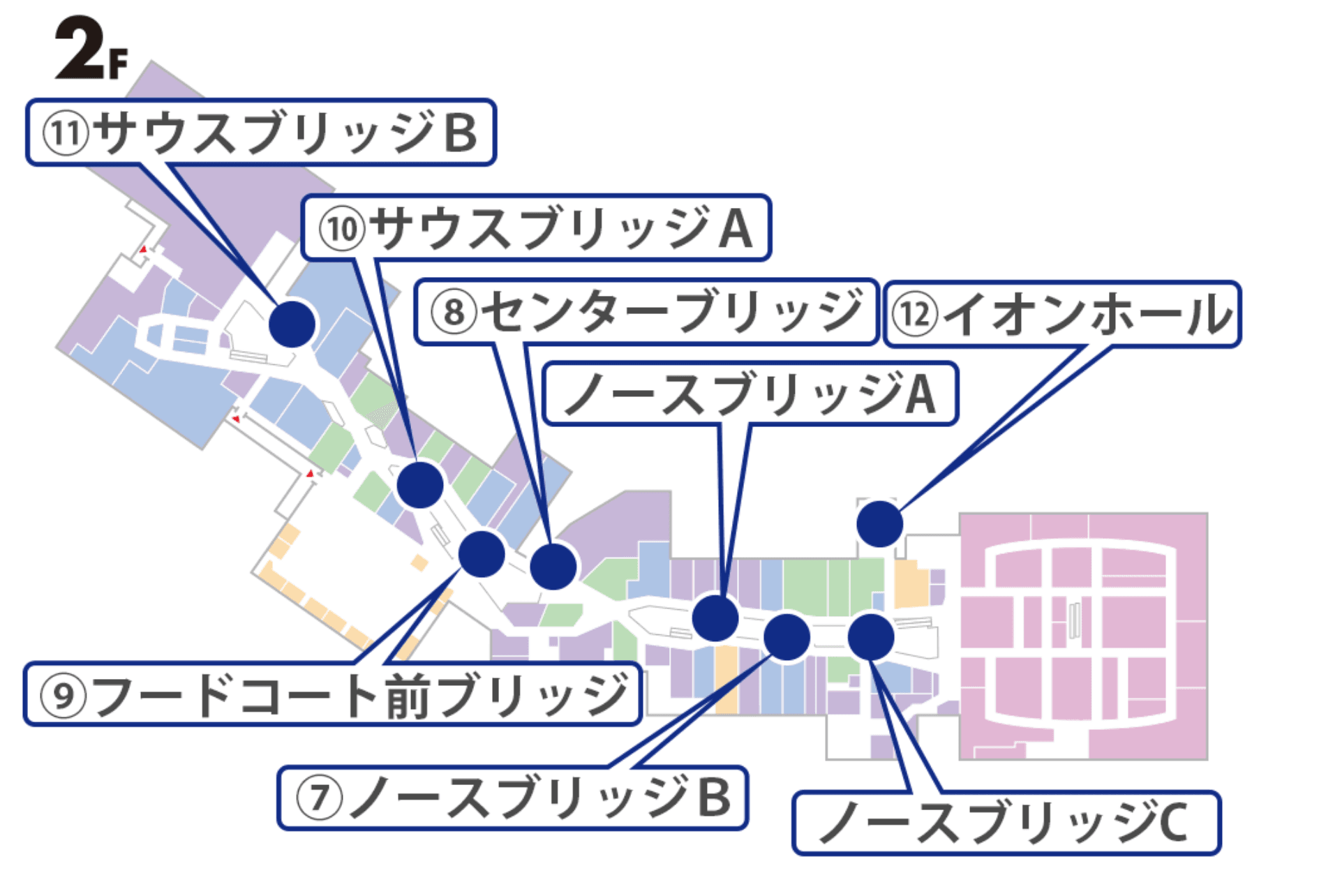 2F フードコート前ブリッジの図面・フロアマップ1