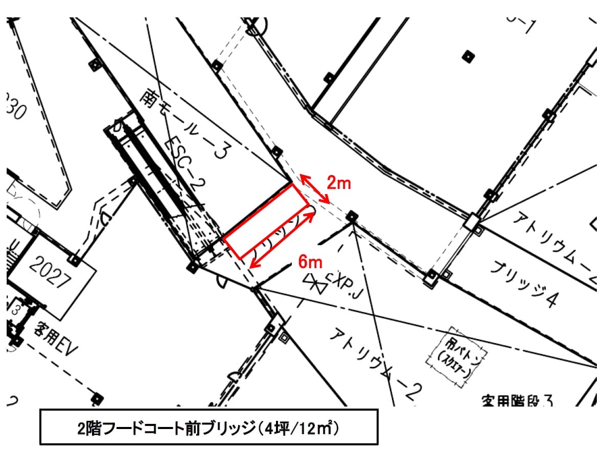 2F フードコート前ブリッジの図面・フロアマップ