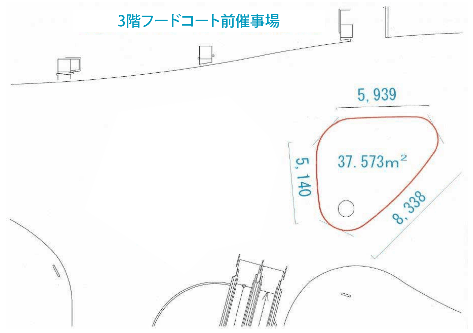 フードコート前の図面・フロアマップ