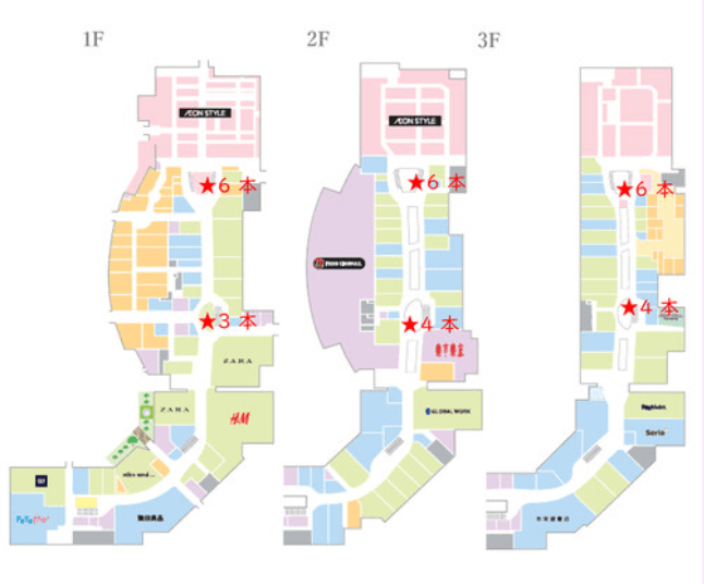 モール内広告 柱巻きの図面・フロアマップ
