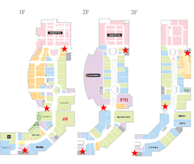 モール内広告 エレベーターの図面・フロアマップ