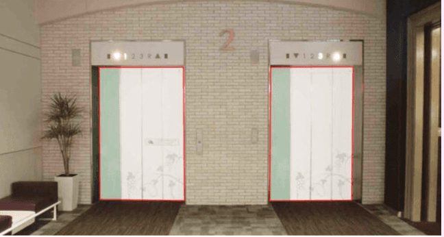 モール内広告 エレベーター