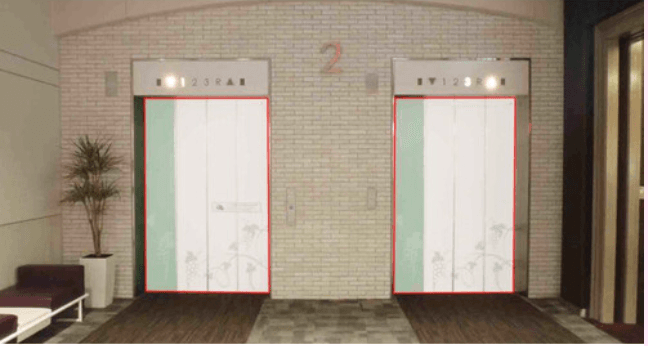 モール内広告 エレベーター