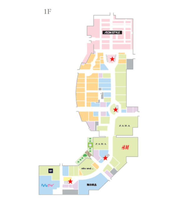 モール内広告 エスカレーター側面の図面・フロアマップ