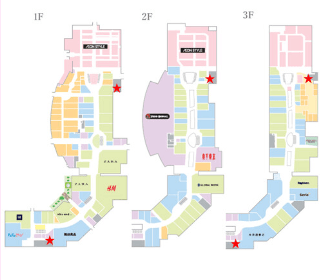 モール内広告 授乳室の図面・フロアマップ