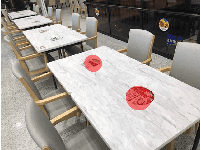 モール内広告 フードコートテーブルシール