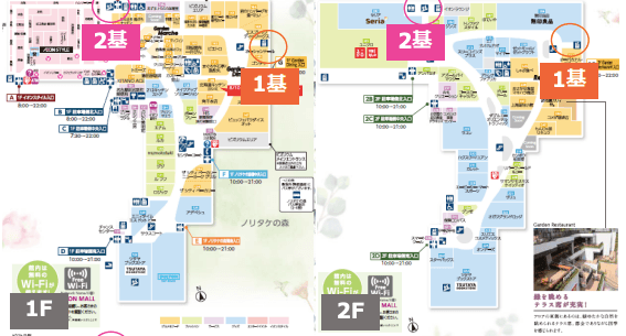 モール内広告 エレベーター扉の図面・フロアマップ