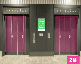 モール内広告 エレベーター扉