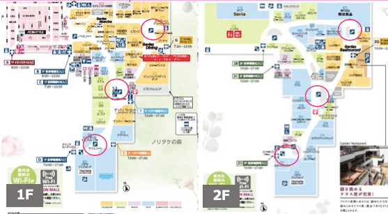 モール内広告 エスカレーター手すりの図面・フロアマップ