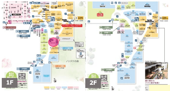 モール内広告 180インチ大型デジタルサイネージの図面・フロアマップ