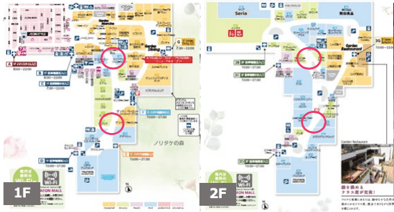 モール内広告 55インチデジタルサイネージの図面・フロアマップ