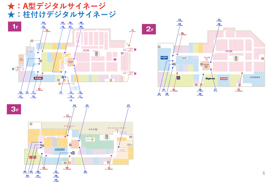 モール内広告 A型サイネージの図面・フロアマップ