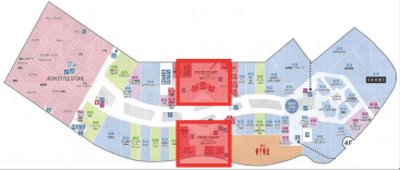 モール内広告 フードコートステッカーの図面・フロアマップ