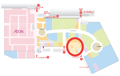 モール内広告 フードコートテーブルシールの図面・フロアマップ
