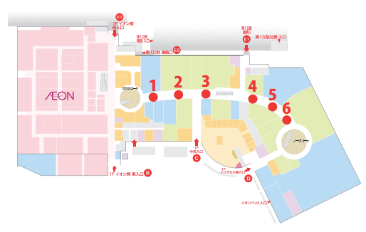 モール内広告 デジタルサイネージの図面・フロアマップ