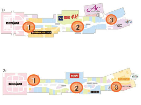 モール内広告 エスカレーターの図面・フロアマップ