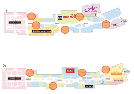 モール内広告 化粧室の図面・フロアマップ