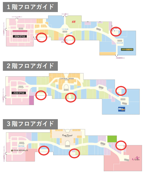 モール内広告 エレベーター扉の図面・フロアマップ