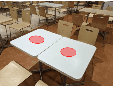 モール内広告 フードコートテーブルシール