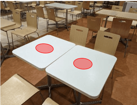 モール内広告 フードコートテーブルシール