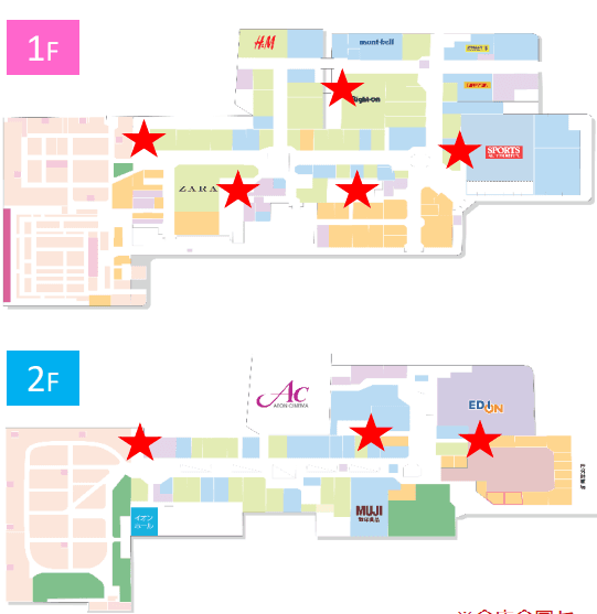 モール内広告 化粧室の図面・フロアマップ