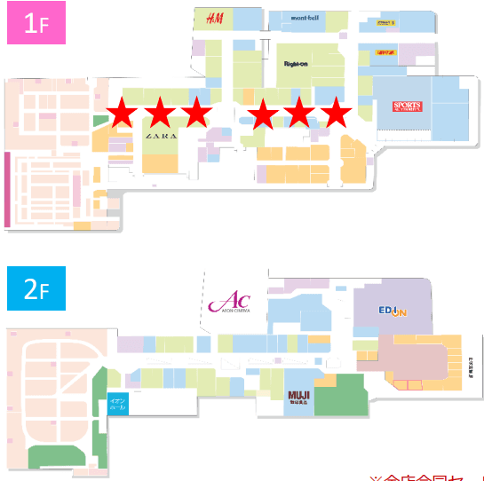 モール内広告 デジタルサイネージの図面・フロアマップ