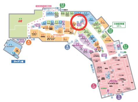 モール内広告 大型バナーの図面・フロアマップ