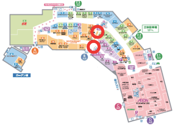 モール内広告 通路バナーの図面・フロアマップ