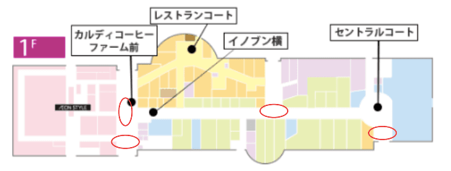 モール内広告 床面シートの図面・フロアマップ