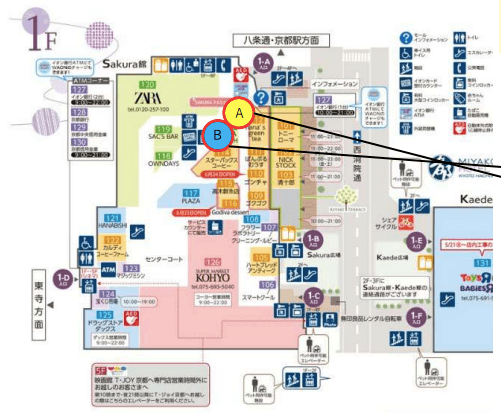 モール内広告 柱巻きの図面・フロアマップ