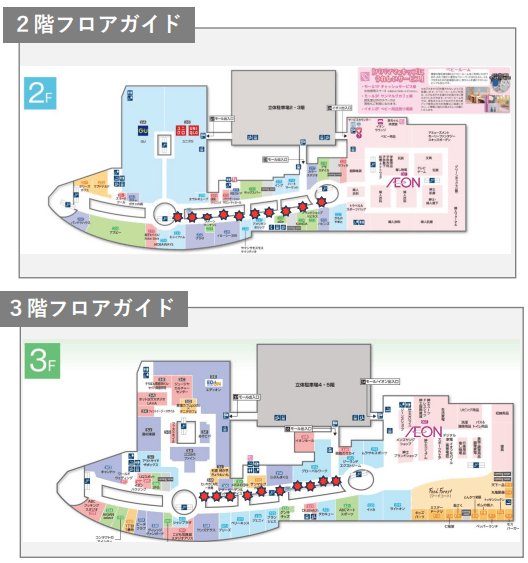 モール内広告 柱巻きの図面・フロアマップ