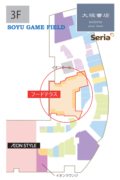 モール内広告 フードコートステッカーの図面・フロアマップ