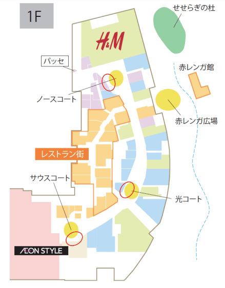 モール内広告 エスカレーター側面の図面・フロアマップ