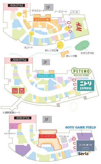 モール内広告 柱巻きの図面・フロアマップ