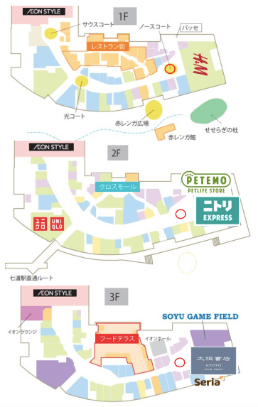 モール内広告 チラシラックの図面・フロアマップ
