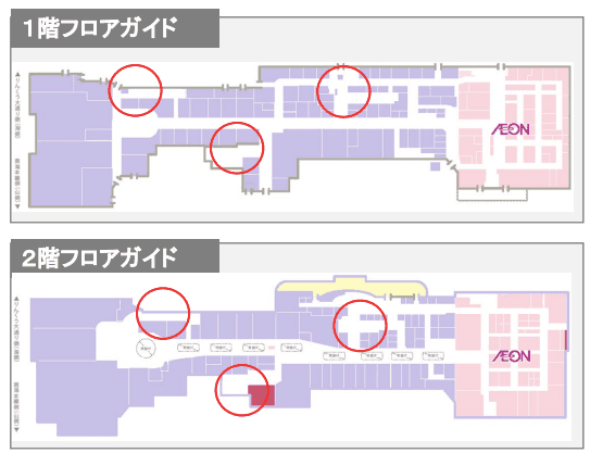 モール内広告 エレベーターの図面・フロアマップ
