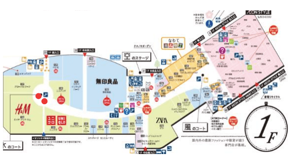 モール内広告 大型バナーの図面・フロアマップ